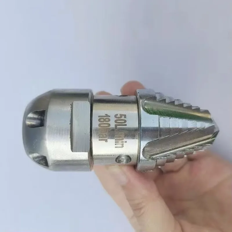 Manufacture Stainless Steel Rotating Sewer Pipe Cleaning Nozzles High Pressure Drain Cleaning Machine Parts Nozzles