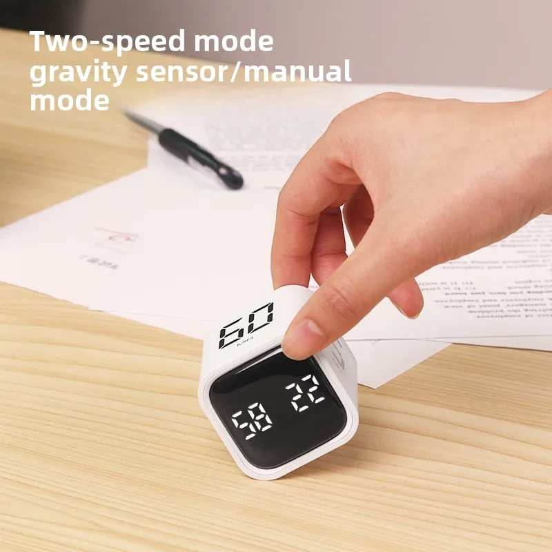 Auto Flip Cube Timer Motion Activated LED Desk Clock 4 Preset Modes Study/Cooking Countdown Portable Gravity Sensor Silent Timer