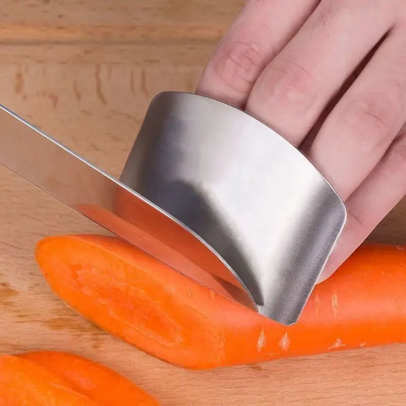 Stainless Steel Finger Protector Kitchen Knife Cutting Cooking Finger Protector Safe Kitchen Durable Chop Shield Cut Gadget