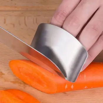 Stainless Steel Finger Protector Kitchen Knife Cutting Cooking Finger Protector Safe Kitchen Durable Chop Shield Cut Gadget