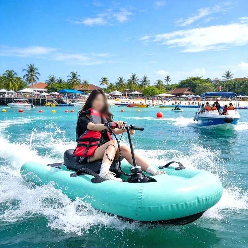 New Model Fiberglass Corrosion Resistant Endurance 2 Seats Electric and Fuel Powered Go Kart Boat Water Amusement t001