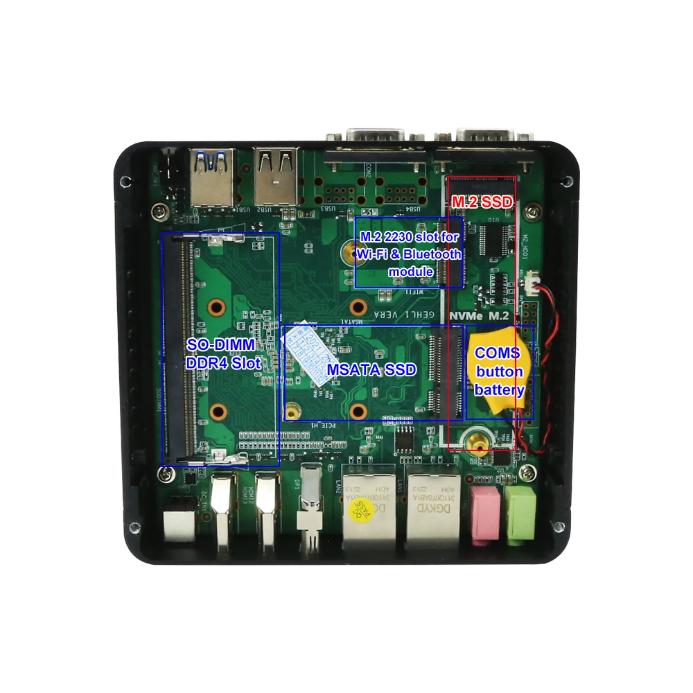 12Th Gen 4 Core Host komputer Mini Celeron J6413 J6426 Intel N100 N95 2 * Giga RJ45 Lan 3*4K Display 2 * COM tanpa kipas PC Industri