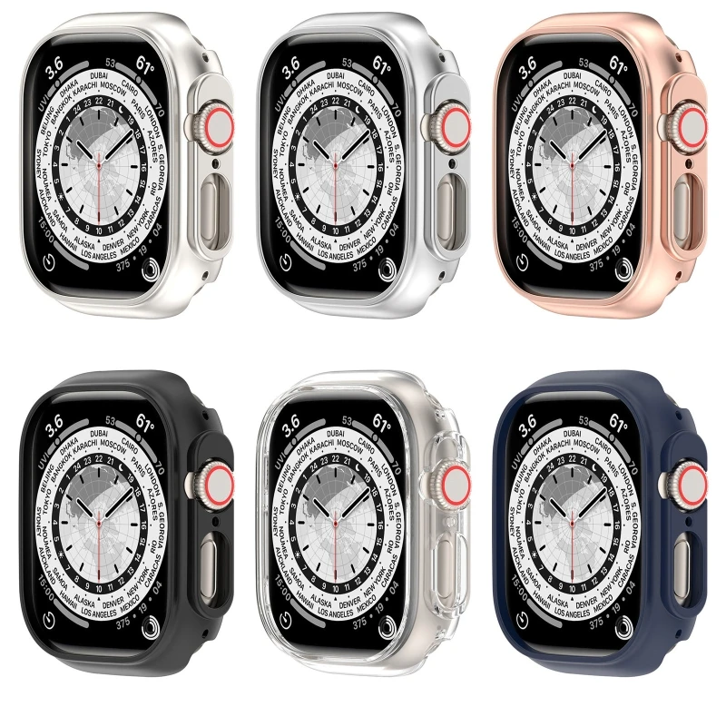 iOS Watch 8 Ultra 49mm 보호 프레임과 호환되는 Smartwatch 범퍼 커버 케이스 하프 커버리지 하우징 보호용