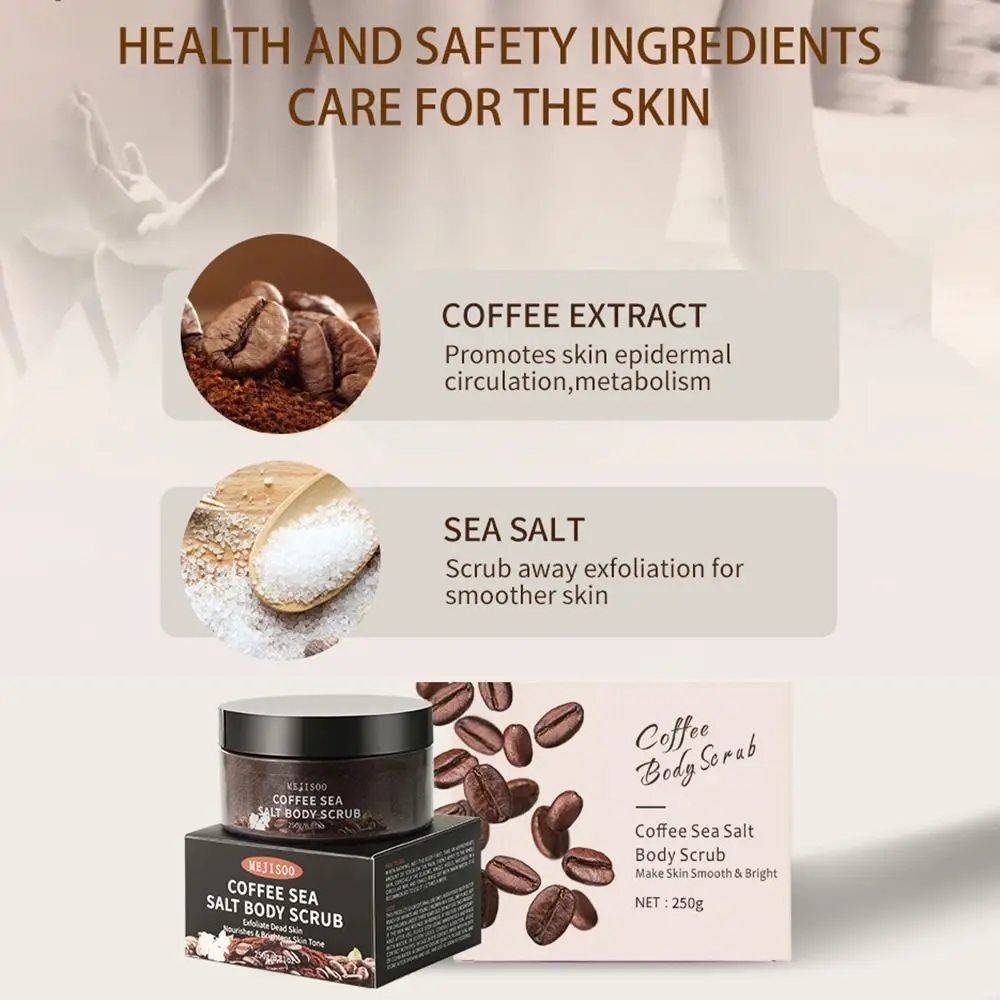 New 250g Coffee Body Scrub Deep Cleansing Exfoliating Body Exfoliator Moisturizing Skin Scrub Skin Care