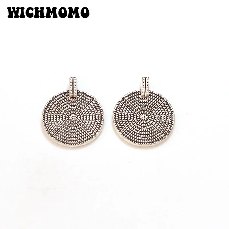 New 10 Pieces Zinc Alloy Round Concentric Circles Racket Shape Charms Connectors for DIY Jewelry Accessories