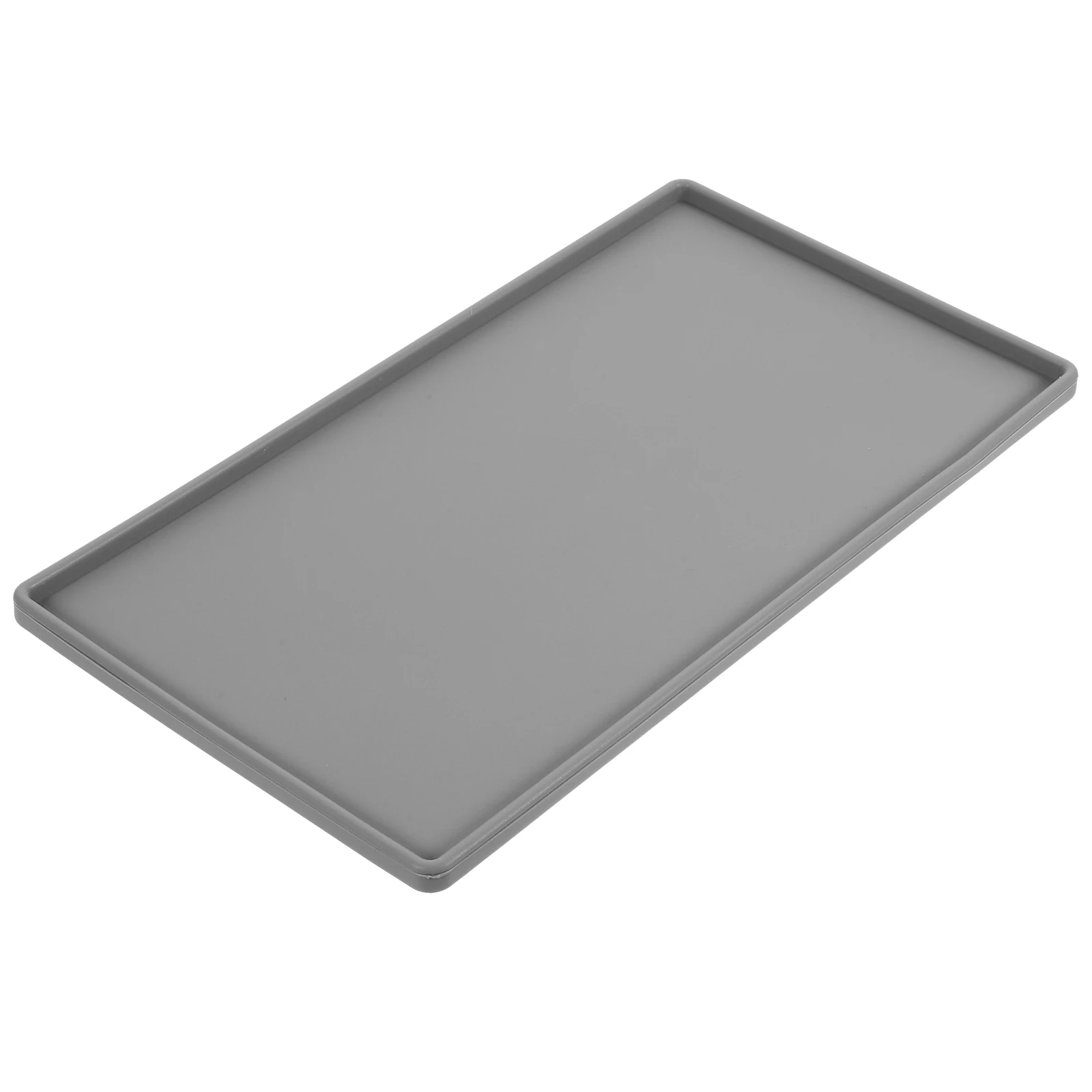 

Silicone Storage Tray 200x110x6.2mm Grey Non Slip Kitchen Bathroom Vanity Organizer Trays For Soap Bottle Counter Top Decorative
