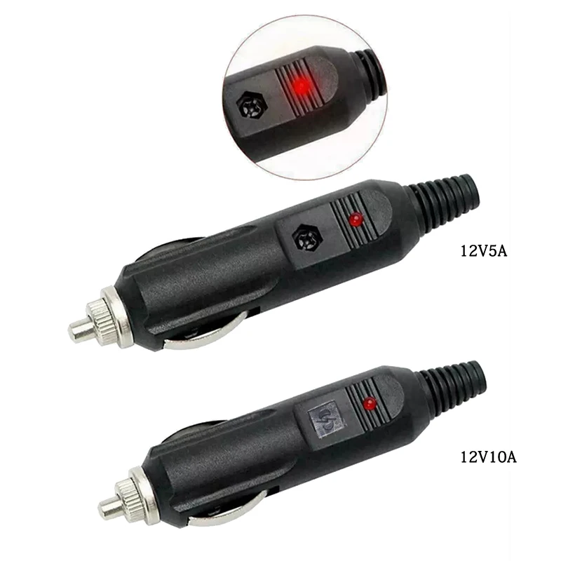 12V Car Cigarette Lighter Plug Fuse 5a/10a With Led Indicator Light Plug Power Charger Adapter Connector .A5