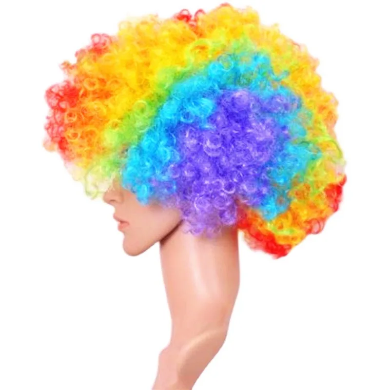 Perruque d'explosion colorée pour Costume d'halloween, accessoires de fête de Clown, perruque de déguisement de jour de noël pour hommes et femmes