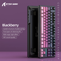 Attack Shark X87 Macro Drive Bluetooth Gaming Keyboard,Side Engraved Translucent Character Mechanical Keyboard,RGB,Hot-Swap