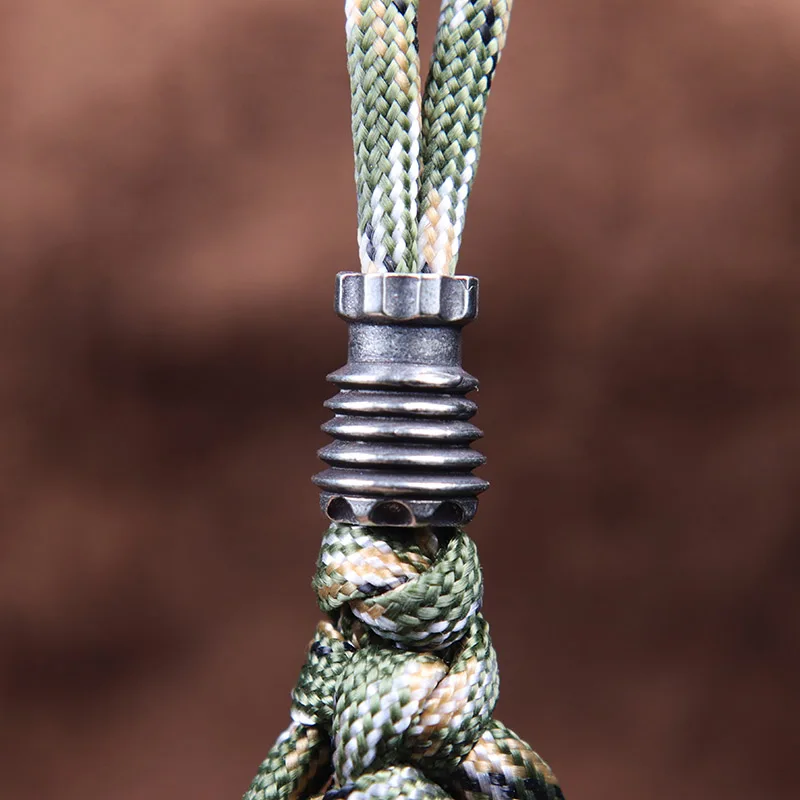 Brass Torpedoes Knife Bead Woven Lanyard Pendant Paracord DIY Bracelet Charm Accessories EDC Outdoor Tool Decor Hangings Jewelry