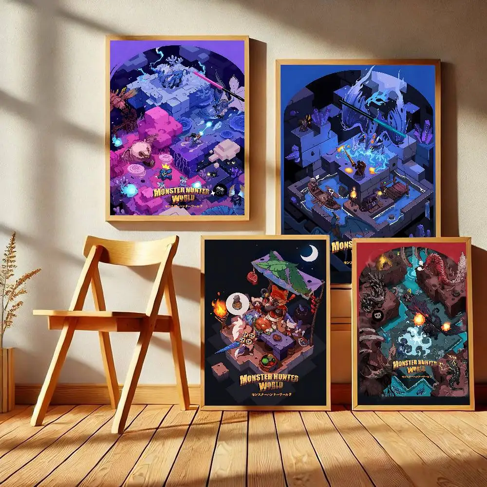 Classic game M-Monster H-Hunter Classic Vintage Posters Vintage Room Home Bar Cafe Decor Nordic Home Decor