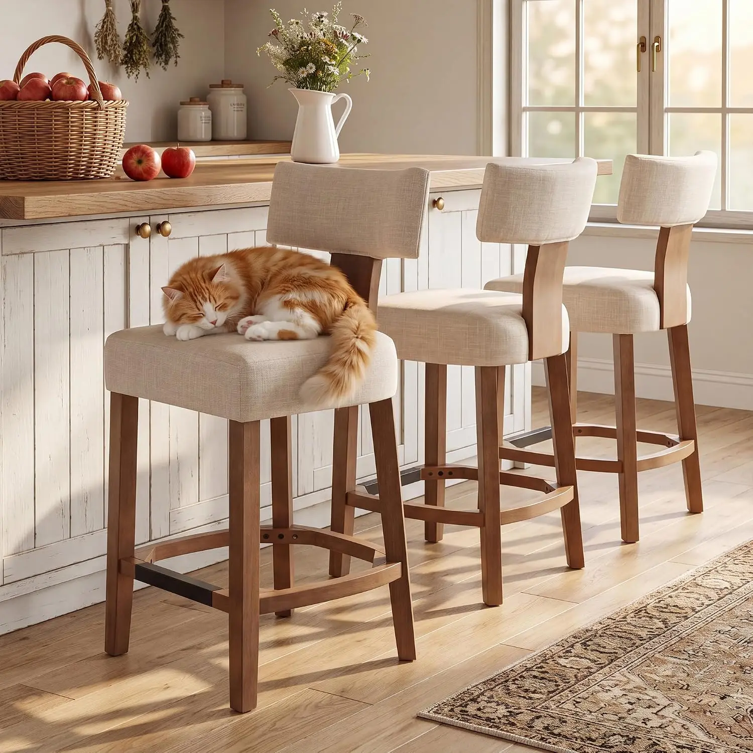 Farmhouse Bar Stools 3-Pack, 26