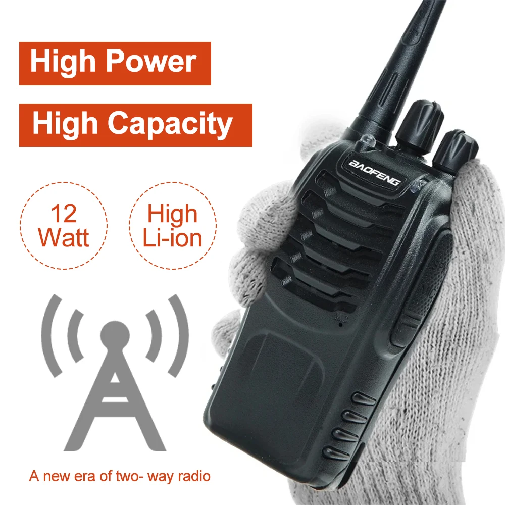 1/2 Uds Baofeng BF-888S y programador inalámbrico Walkie Talkie de largo alcance UHF 400-470MHz Ham Radio bidireccional Comunicador transceptor