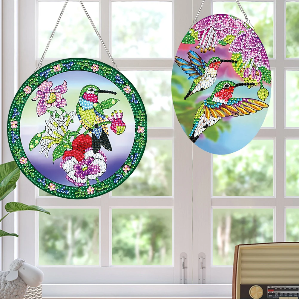 

2 шт. тема колибри 2D плоский DIY Алмазный художественный кулон Декор для дома и окон