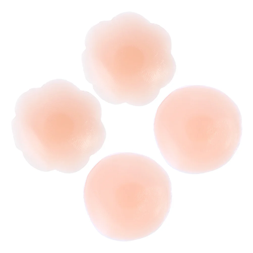 2쌍의 보이지 않는 유두 커버 피부 친화적인 실리콘 소재 여성용 유두 커버를 사용하고 제거하기 쉽습니다.