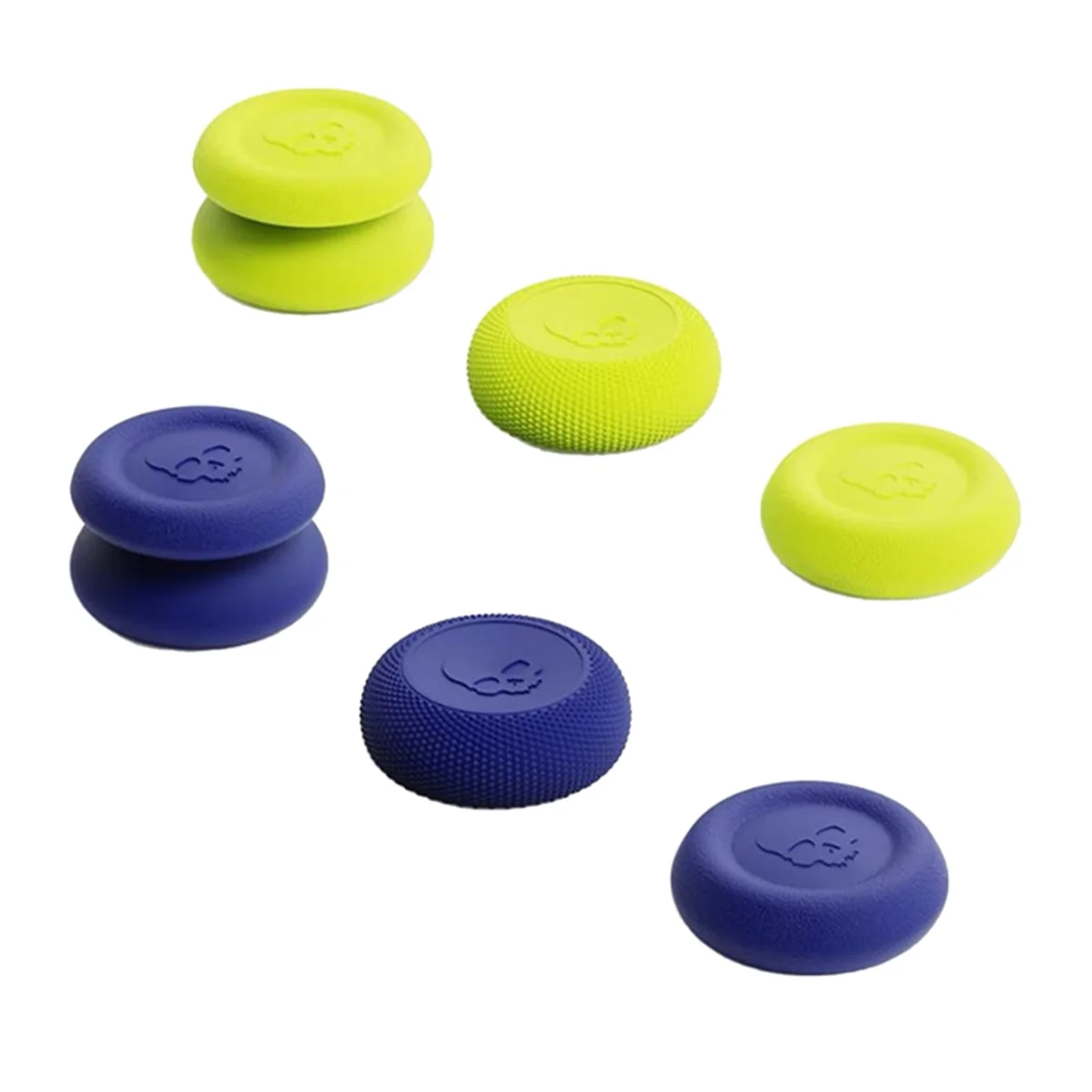 6pcs Thumb Grip Set Joystick Cap Thumbstick Cover for PS4 PS5 PRO PlayStation 5 Controller Yellow Blue