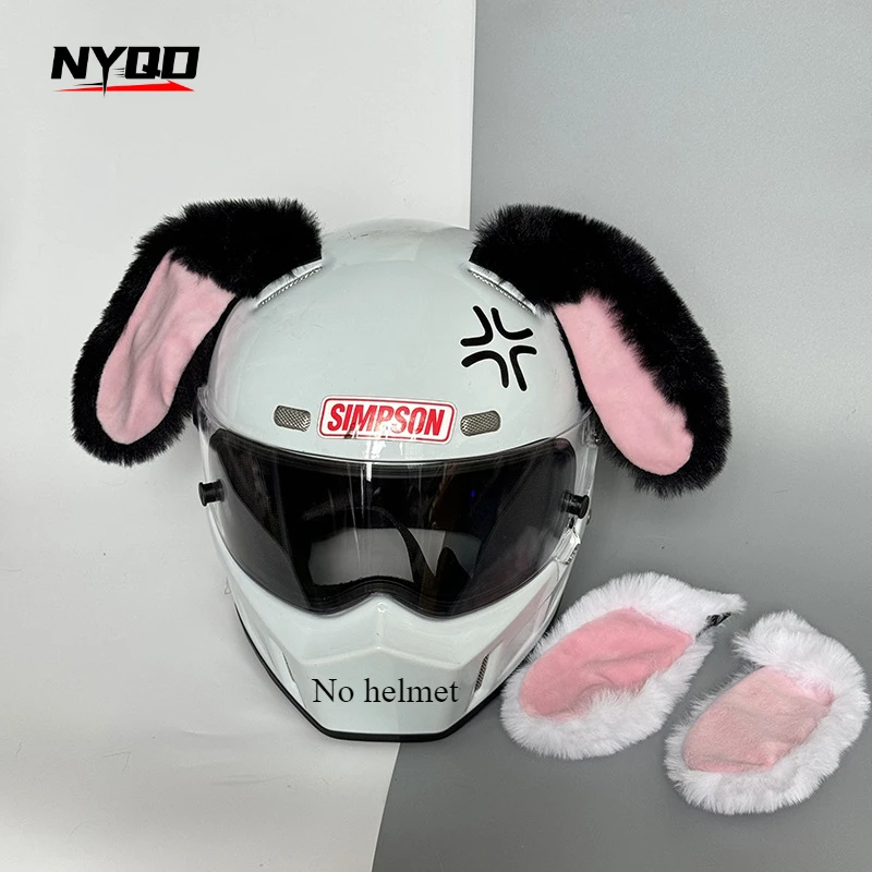 Motorcycle Helmet Decoration Folding Ear Bunny Cat Ears Ski Helm Accessory Quick Release Accessories Capacetes Para Moto