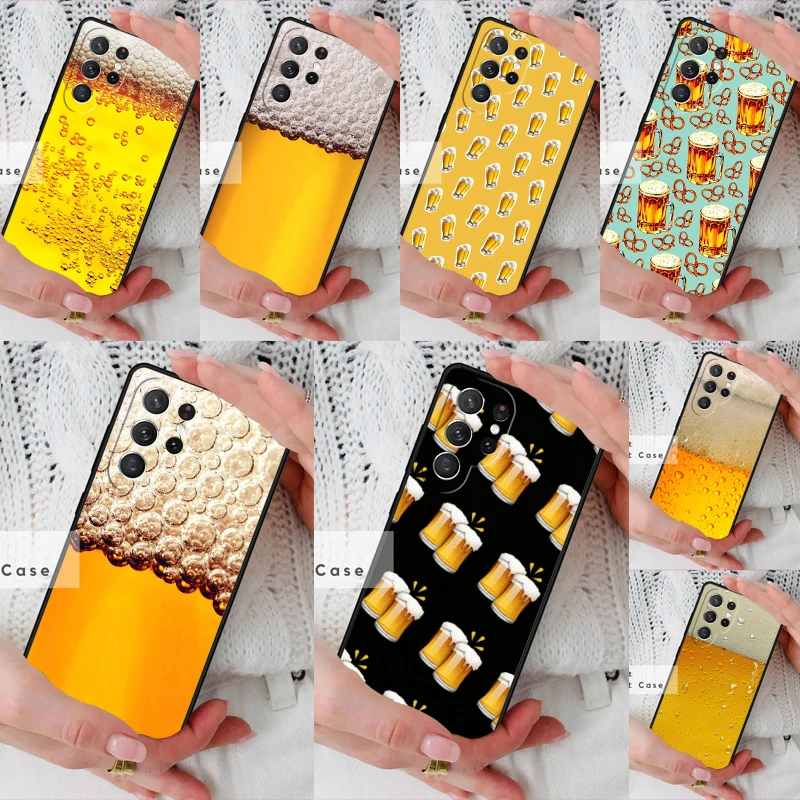 Beer Bubble Phone Cover Case for Samsung Galaxy S26 Ultra S20 FE Note 10 S24 S23 S21 S25 Plus S22