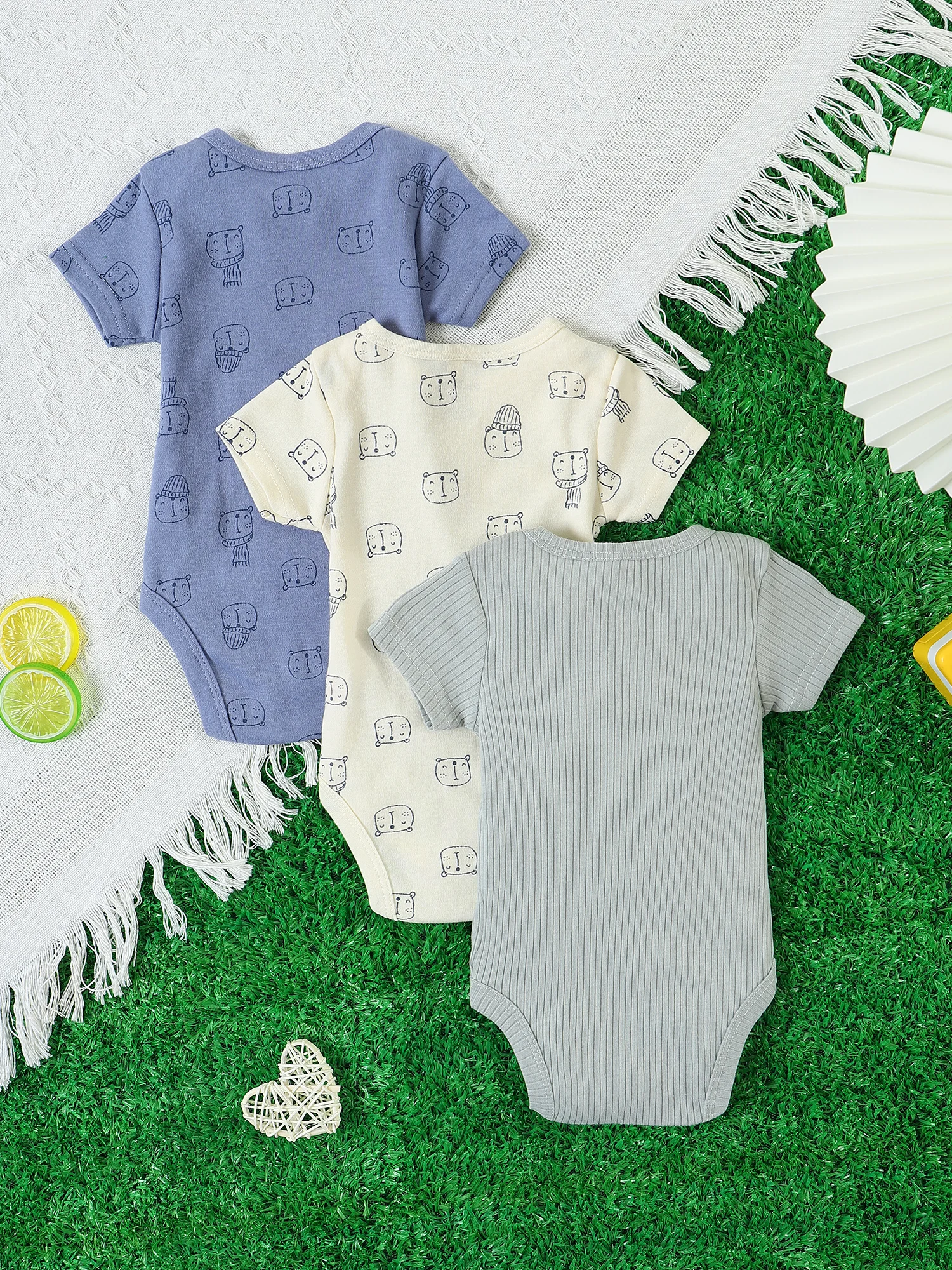 

Baby boy clothes 3PCS baby boy onesies newborn baby clothes Summer Short-sleeved jumpsuit cotton fabric 0-9 months