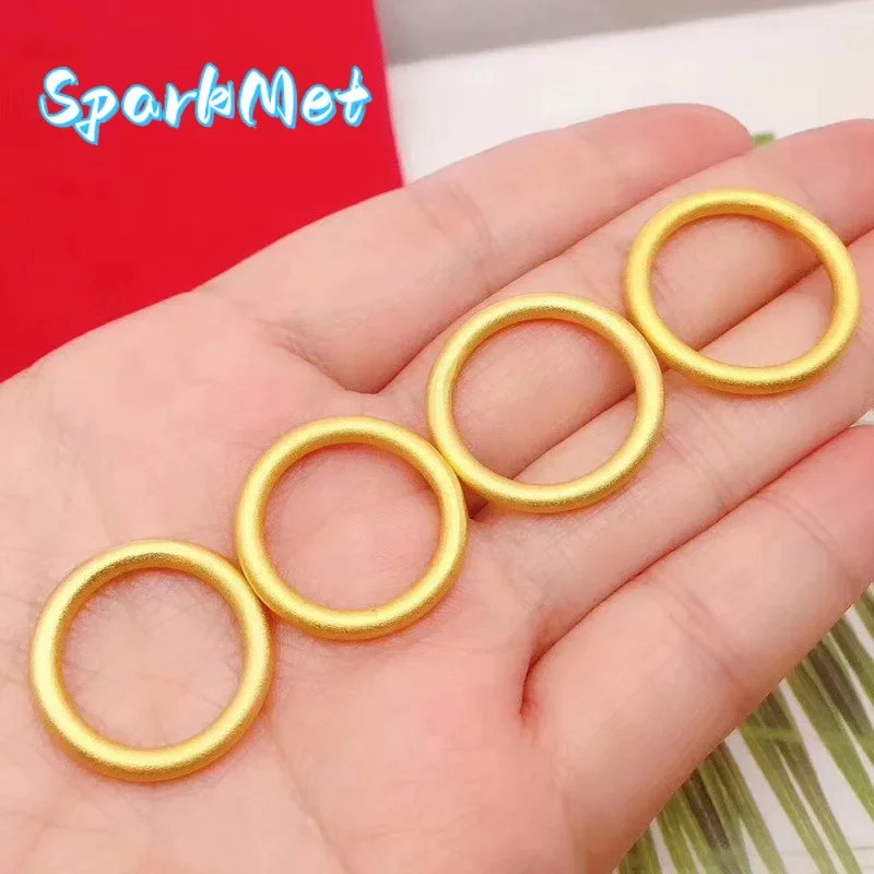 

Sparkmet Three Lives Three Worlds 9999 24K Real Gold Ring Women's Three-in-One Glossy Ring Couple Pairs Eat Finger