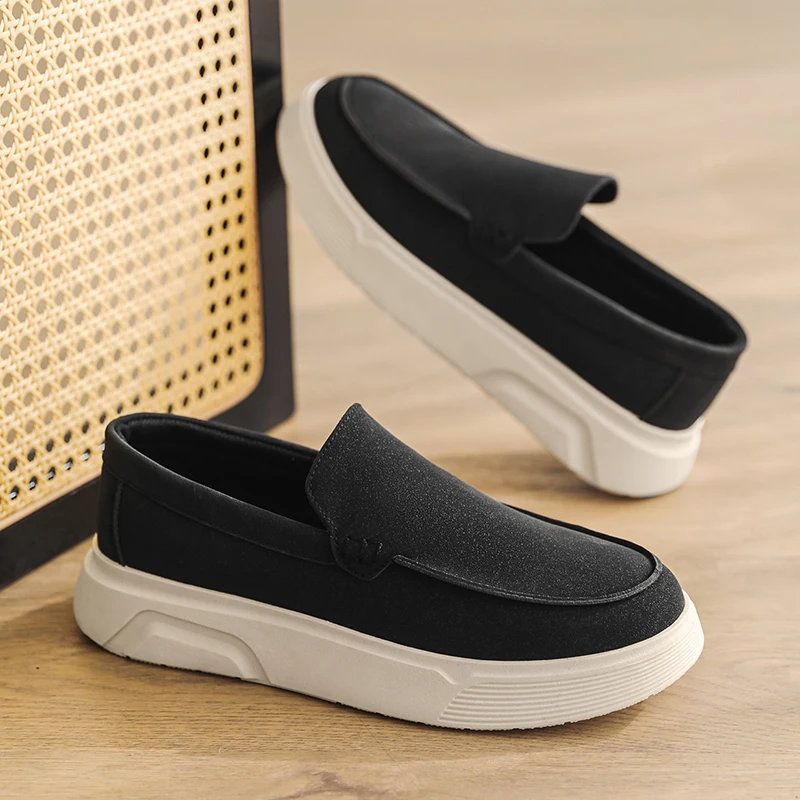Designer Men's Slip-On Loafers Leather Business Commute Comfortable Fashion Sneakers Daily Preppy Casual Shoes