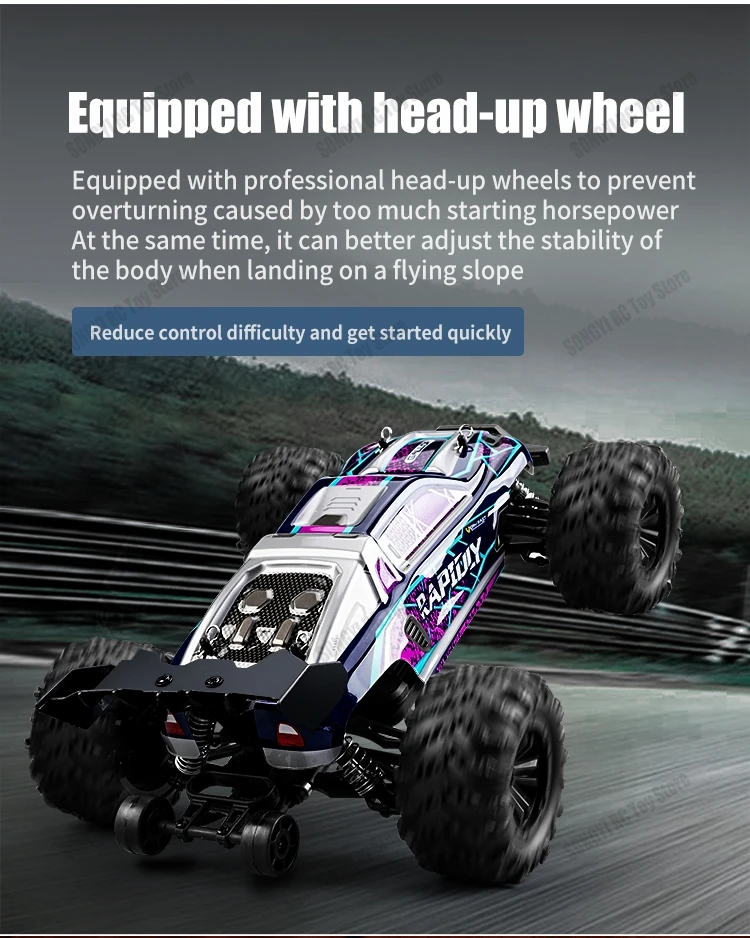 50 or 80KM/H Rc Cars 1/16 Off Drift Road 4WD with LED 2.4G Waterproof Remote Control Monster Truck for Adults and Kids Toy Gift