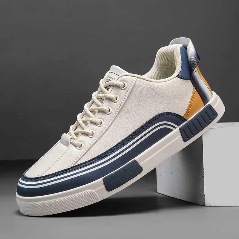 Scarpe da skate casual da uomo in pelle, comode, taglia 47_voghion.com
