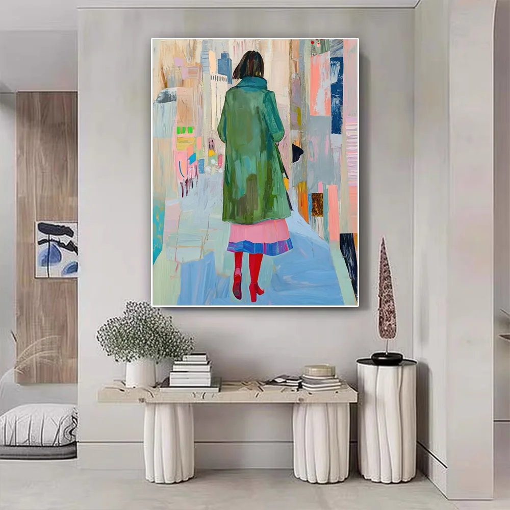 100% Handmade Oil Paintings Colorful Wall Art Abstract Sailing Boat With Sea View Modern Minimalist Decor Poster Interior Mural