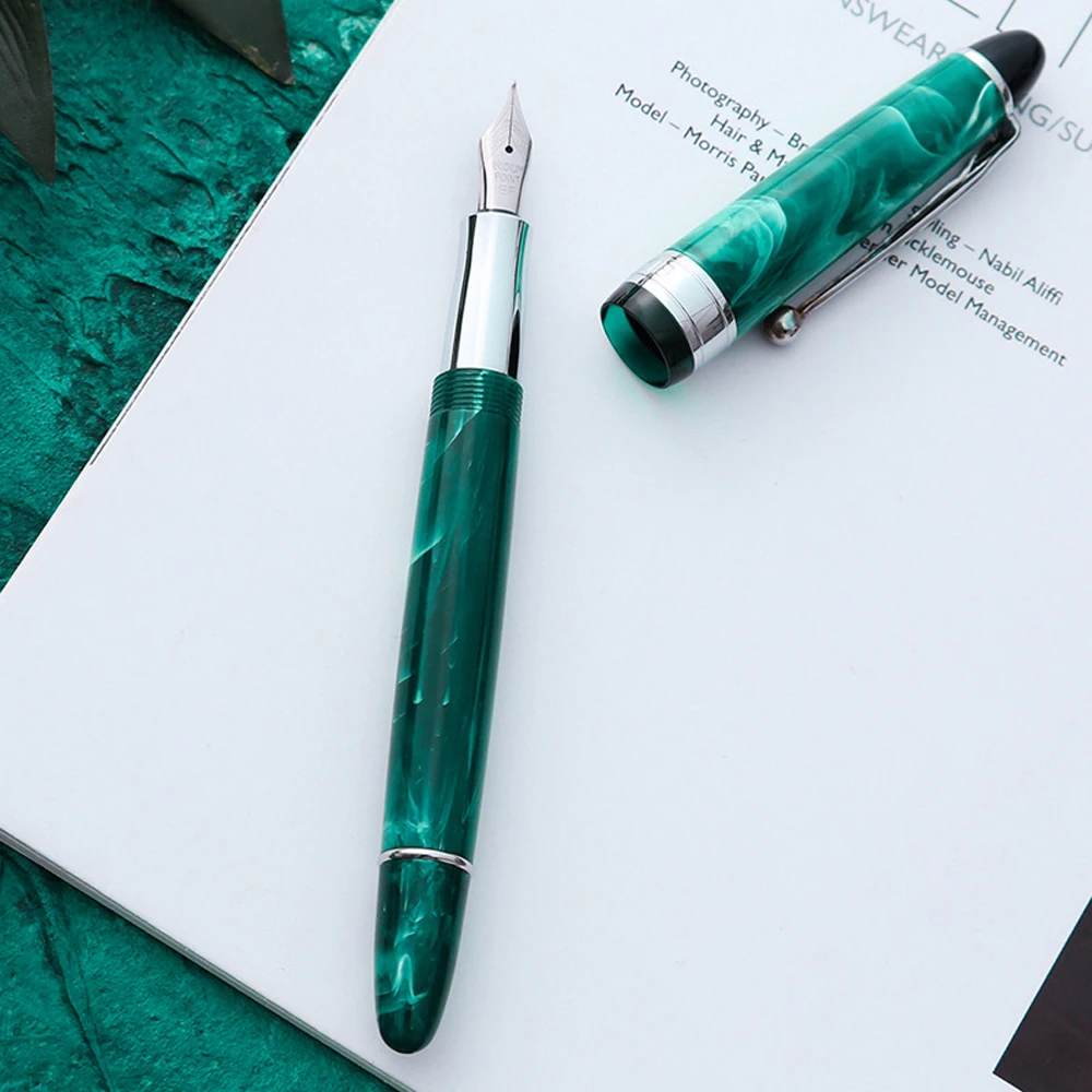 2023 neue Ankunft Luxus Acryl Blau Brunnen Stift Hohe Qualität Metall Tinte Stifte für Büro Liefert Schule Schreibwaren Stift – Detail 4