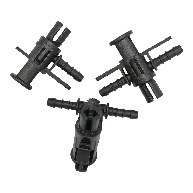 Tubo de retorno conector en forma de L inyector de combustible tubo de combustible conector de tres vías para Volkswagen Touareg diésel Audi Q7A6L 1 Uds