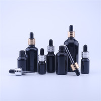 New Dropper Bottle Tubes Black Glass Aromatherapy Refillable Bottle For Essential Massage Oil Pipette Container 6pcs