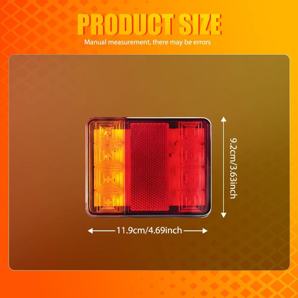 2Pcs 12V 24V LED Trailer Light Stop Tail Turn Signal Light Driving Lamp for Trailer Truck RV Lighting Upgrade Waterproof IP68