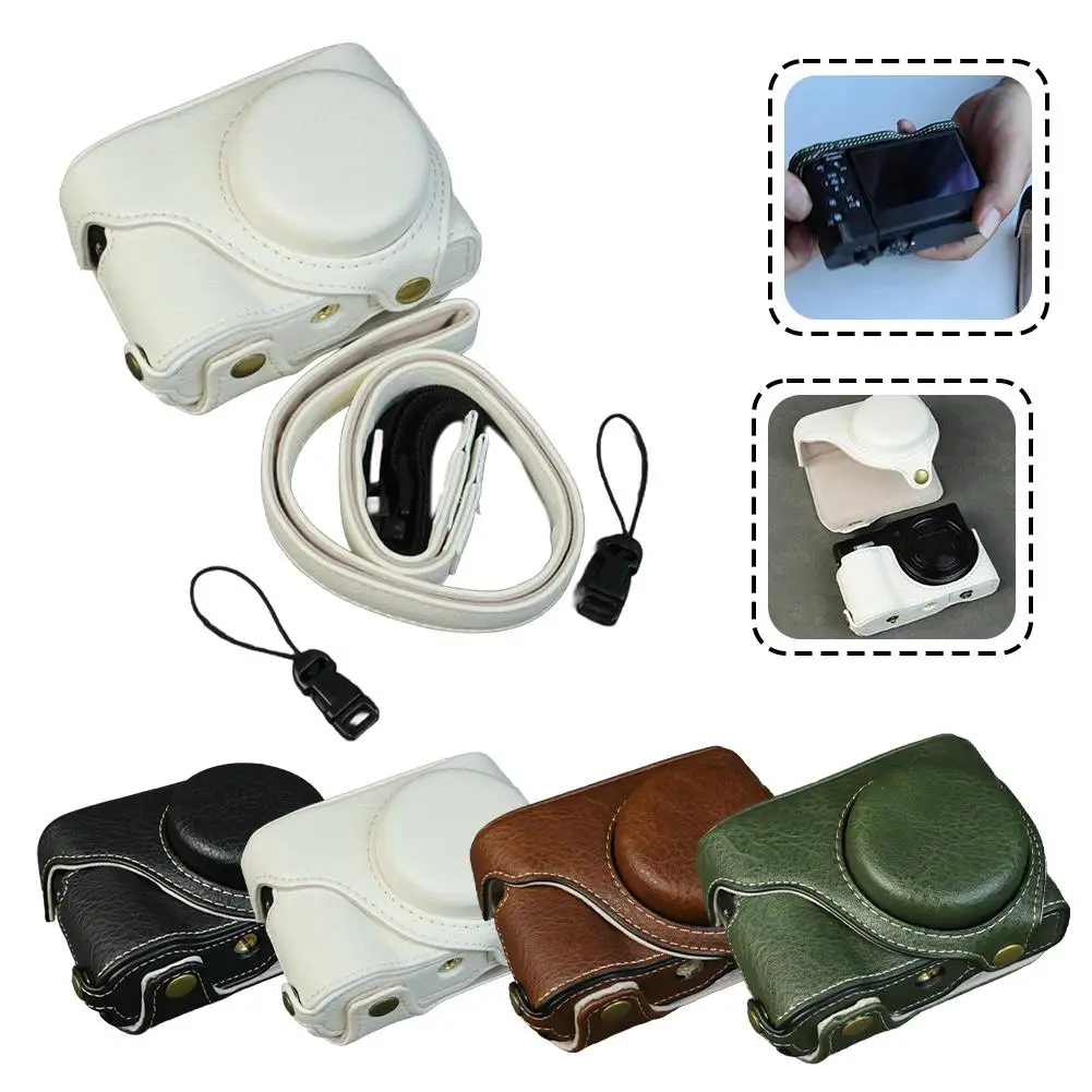 حقيبة كاميرا حافظة جلدية ل Lumix ZS99 / TZ99 غطاء القلفة للكاميرا الغطاء الواقي قاعدة قذيفة مثقوبة E7X6
