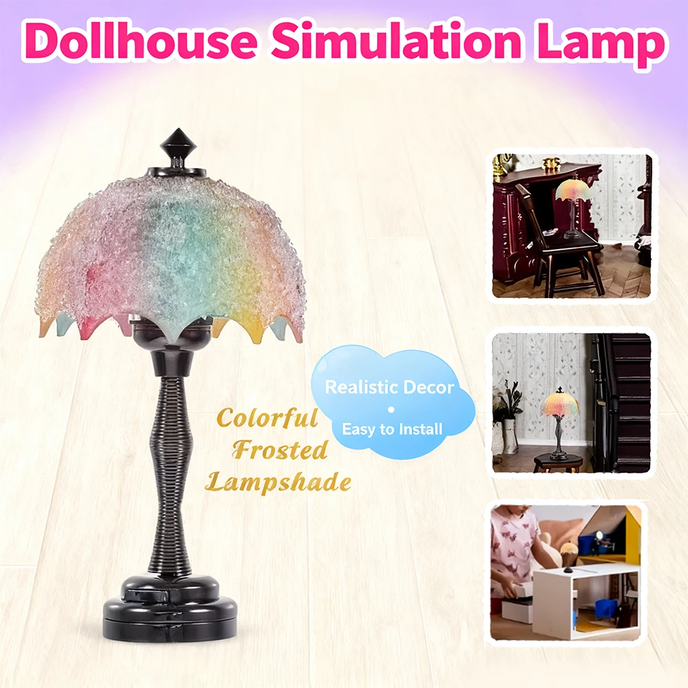 

Светодиодная миниатюрная настольная лампа в масштабе 1/12 — украшение для гостиной и спальни в кукольном домике, аксессуар для освещения модели