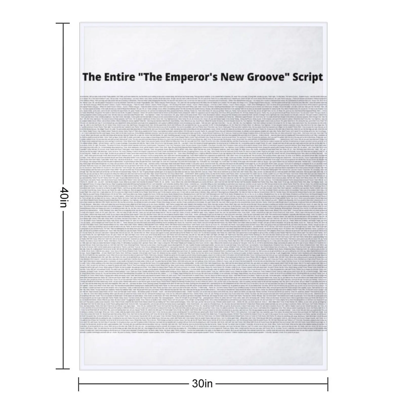 The Entire The Emperor's New Groove Script Throw Blanket Stuffeds Flannel Fabric Loose Camping Luxury Brand Blankets