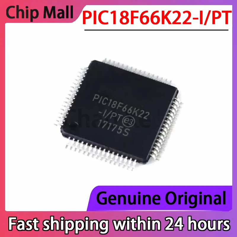 1PCS New Original PIC18F66K22-I/PT Embedded Microcontroller TQFP64 Packaged MCU Chip