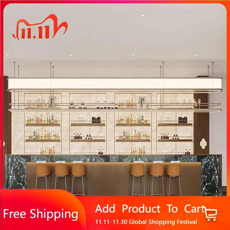 

Commercial Metal Bar Cabinet Wine Rack Coffee Shelf Bar Cabinet Wine Rack Storage Metal Botellero Vino Drinking Bar Furniture