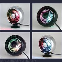 652F 360 Degree Rotating Car Air Conditioner Air Outlet Fan Universal USB Power Supply with Light Adjustable Speed