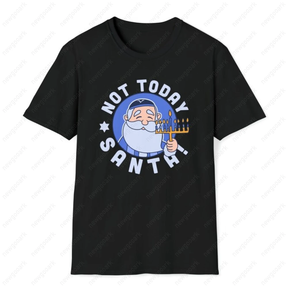 Vintage Funny Santa Christmukkah Hanukkah Jewish T-Shirt Woman Man Fashion Casual Cotton Graphic T Shirts Streetwear Tops Tee