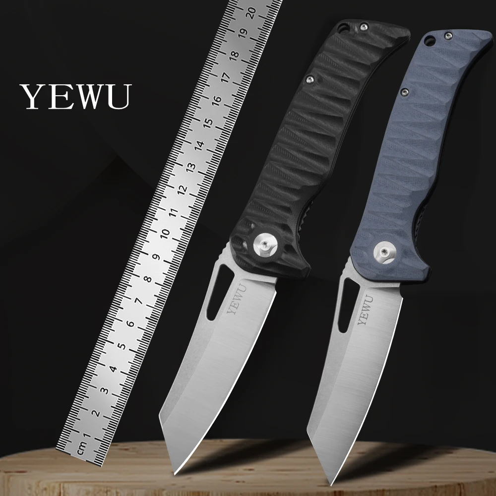 

YEWU Folding Knife Pocket Knife 440 Blade G10 Handle Outdoor Camping Pocket EDC Tool Knife