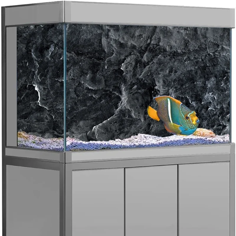 3D Black Rock Aquarium Background 3