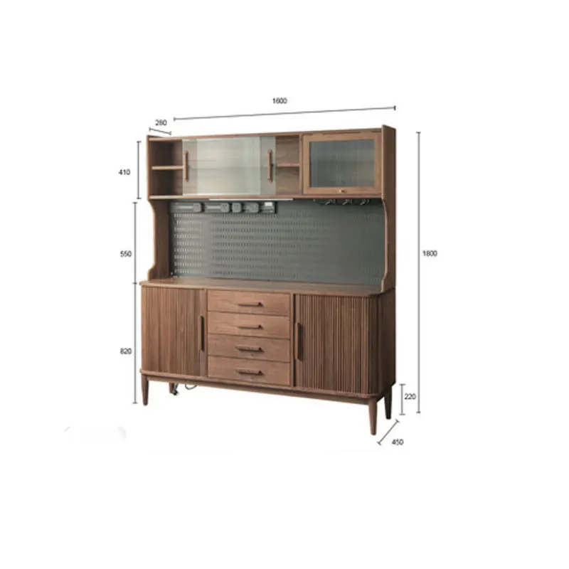 North American black walnut all solid wood dining side cabinet cherry wood log living room tea cabinet dining room