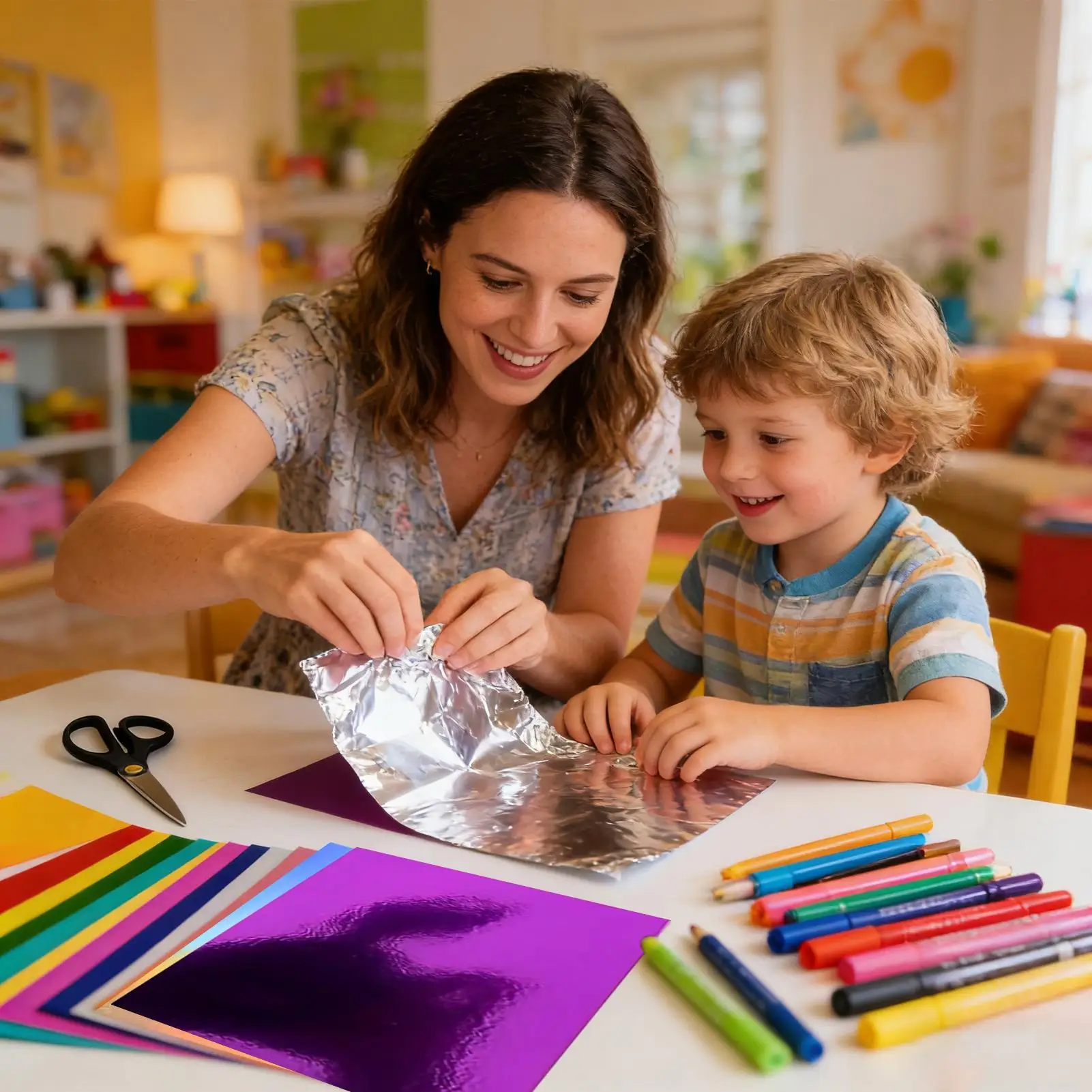 Spiegelkarton, dick, schimmernd, 250 g, 50 Stück, glänzendes Kartonpapier für Kunstprojekte, Sammelalbum, Hochzeit, Geburtstag, Party