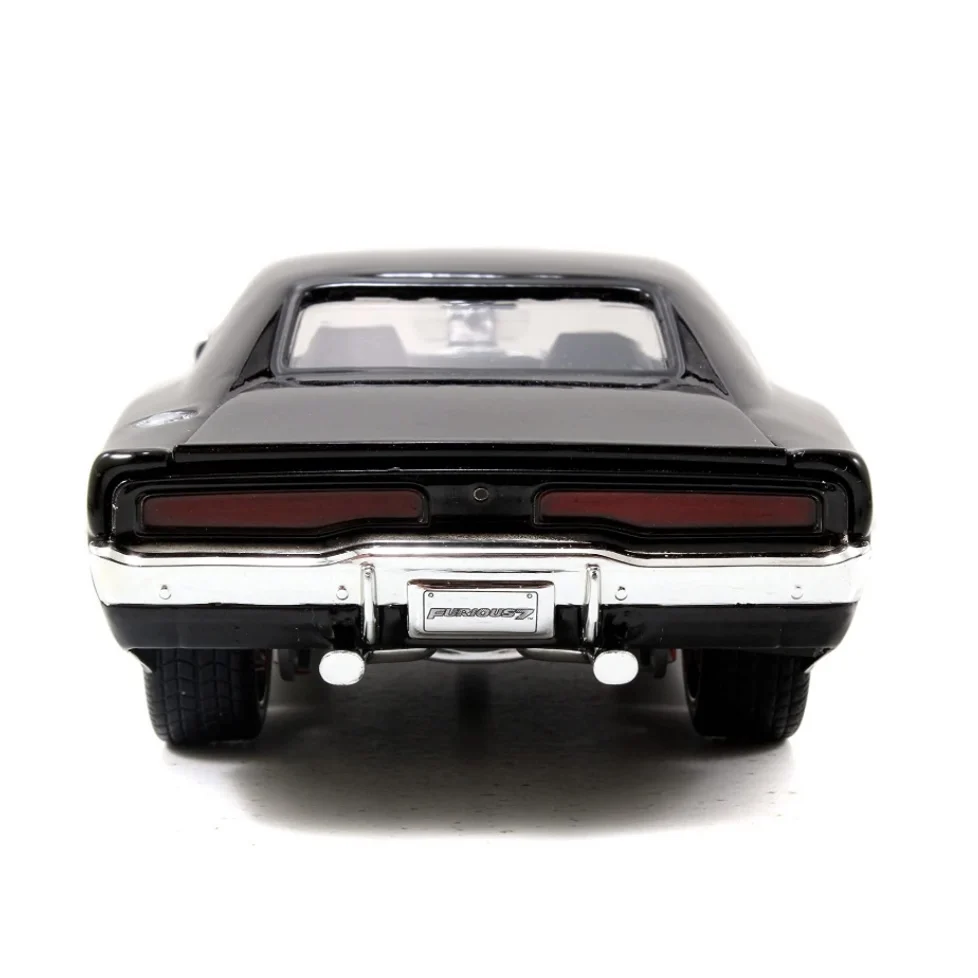 Jada Toys Fast & Furious 1:24 Dom\'s 1970 Dodge Charger R/T Die-cast Car Bare Metal, Toys for Kids and Adults, Black