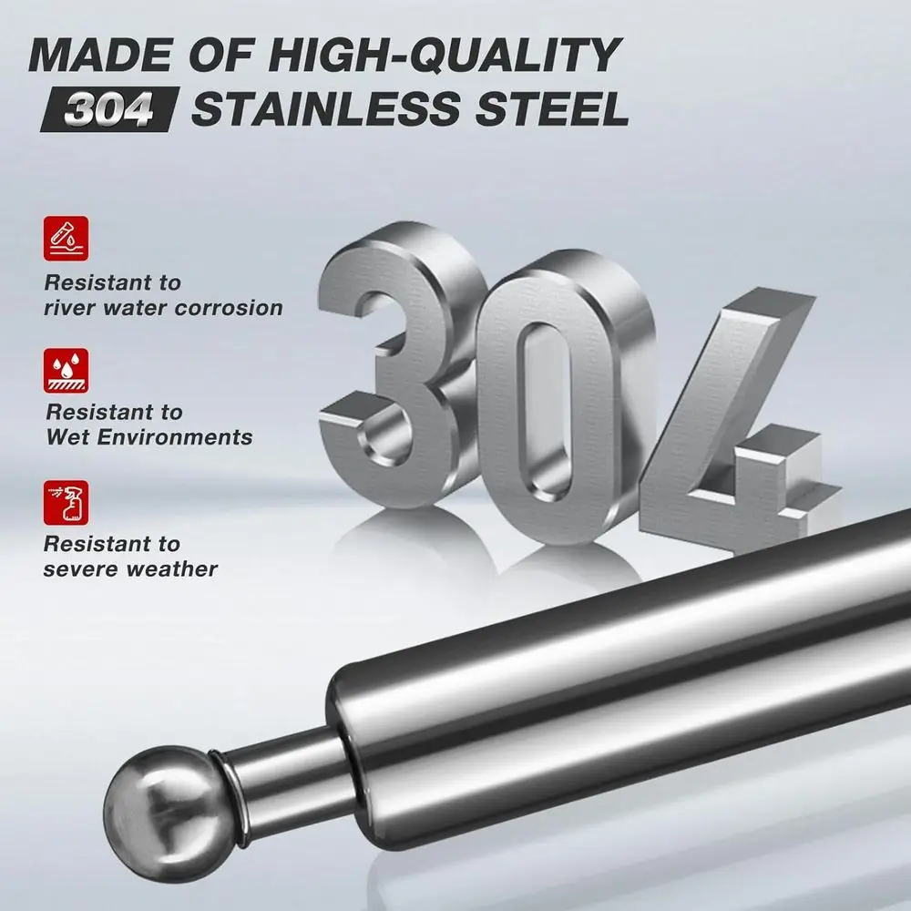 زوج من 20 دعامة غاز من الفولاذ المقاوم للصدأ سعة 40 رطلًا لفتحات القوارب وأسرة RV وأسرة الشاحنات والمزيد #3