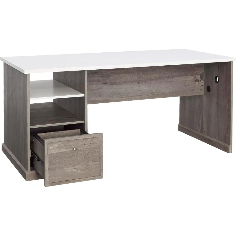 

Craft Work Table with Storage, Mystic Oak Finish