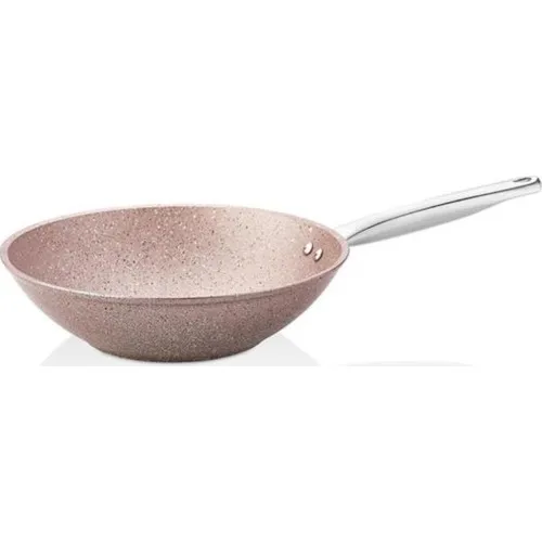 Falez Rose Line Granite Cast 28 cm Wok Frying Pan