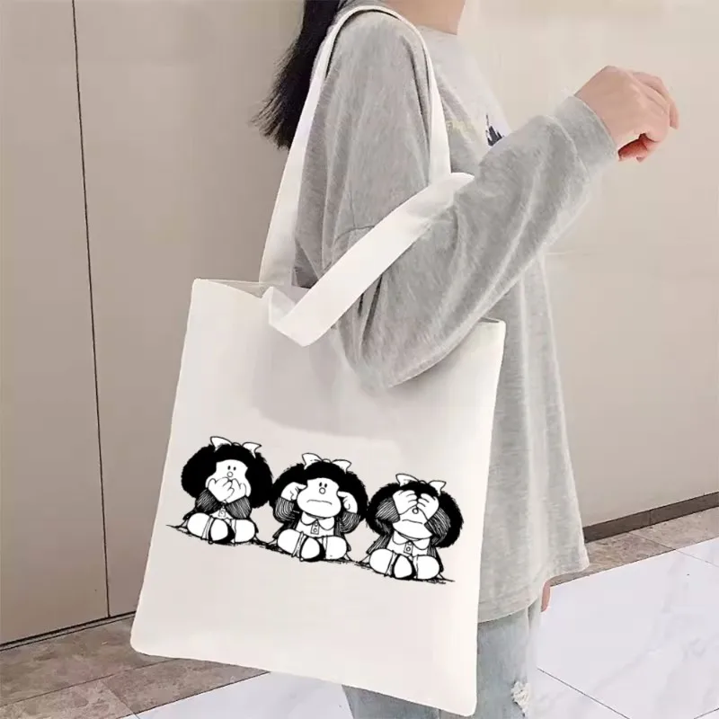 Mafalda Women Shoulder Bags Print Canvas Handbag The Ears Tour Luggage Bag, Fashion Tote Bag,Taylor Merch Shoulder Bag