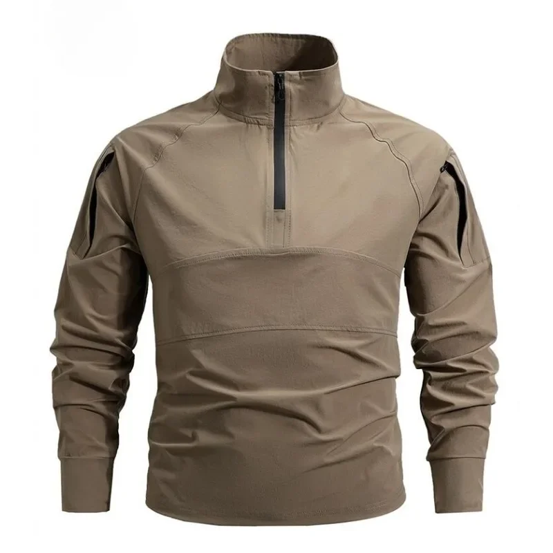 Quick Dry Half Zipper Tactical Shirts Man Autumn Outdoor Training Hunting Breathable Comfortable Hiking Combat Uniform Pullover