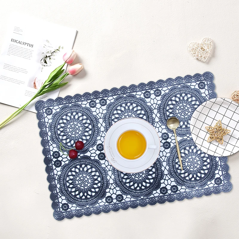 New Lace Round White Embroidery Table Place Mat Dining Pad Cloth Drink Placemat Cup Mug Dinner Tea Coaster Glass Doily Kitchen